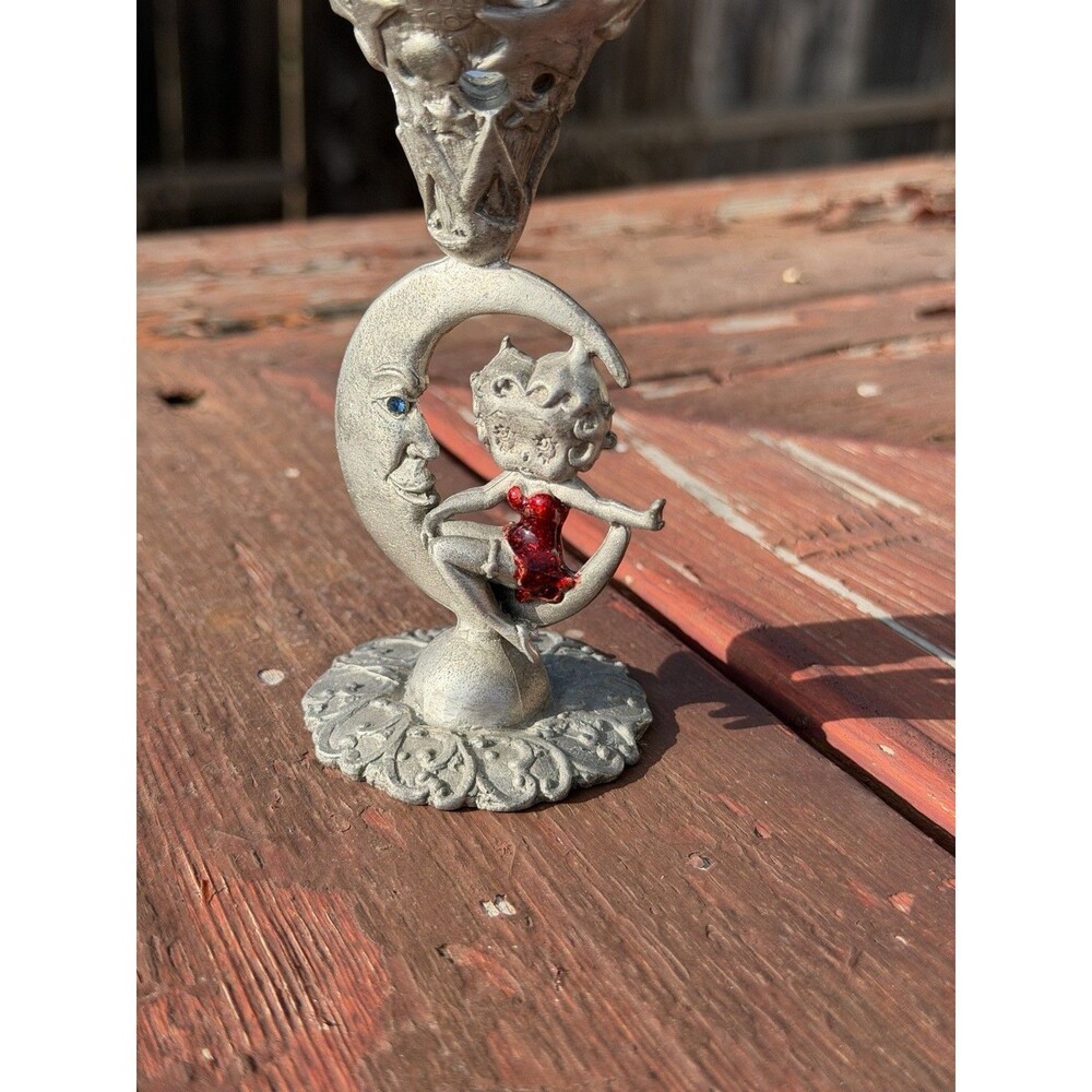 Vintage Pewter Goblet With Betty Boop On Moon Stem ￼
